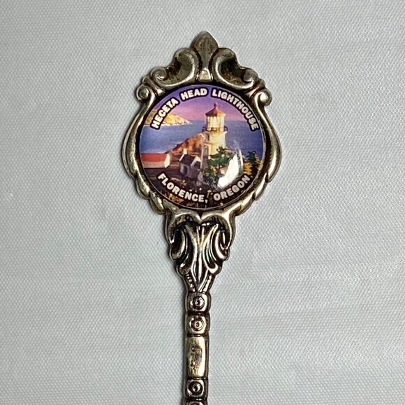 Heceta Head Lighthouse Souvenir Spoon Florence Oregon 4.5" Silver Plate RARE - Picture 2 of 7